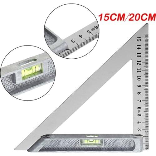 WARMMIKI Steel ruler triangle Ruler Horizontal column15cm/20CM Set square Turn ruler woodworking triangle rulers
