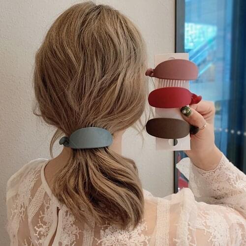 New Matte Candy Colors Banana Shape Hair Claws Women Girls Sweet Hair Clips Ponytail Holder Hairpins Fashion Hair Accessories