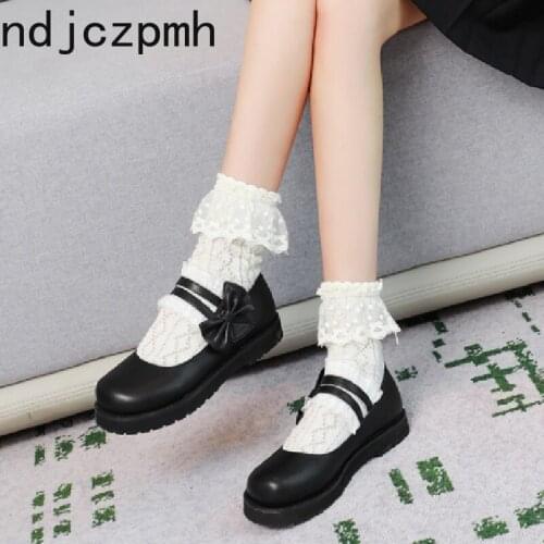 Shoes women Japanese Style Mary Jane Shoes Women Vintage Girls flats High Heel Platform shoes College Student big size 32-43