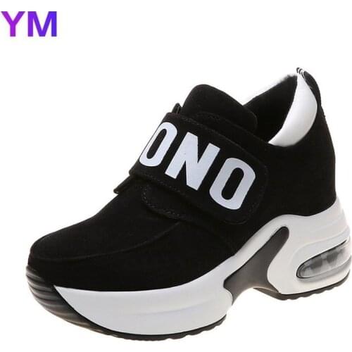 2020 Women Platform Wedge Heels Casual Shoes Suede Hook Loop High Heel Autumn Casual Shoes Height Increasing Woman Outdoor Shoes