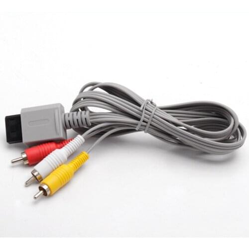 1.8m Audio Video AV Cable Game Composite 3 RCA Video Gold-plated Cable Cord Wire Main 480p for Nintend Wii WIIU Console 50PCS