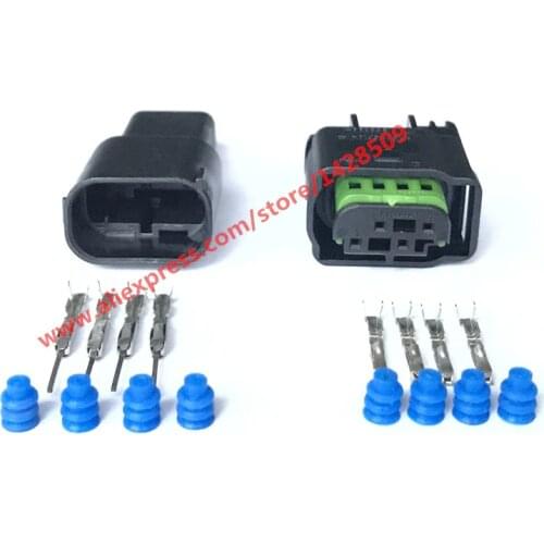 5 Sets 4 Pin LPG Converter Automotive Harness Connector 1-967640-1 / 8E0 971 934 / 968399-1 Female Male For VW AUDI BMW