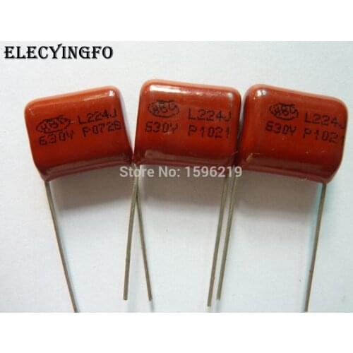 50pcs CBB 224 630V 224J CBB21 0.22uF 220nF P15 Metallized Polypropylene Film Capacitor