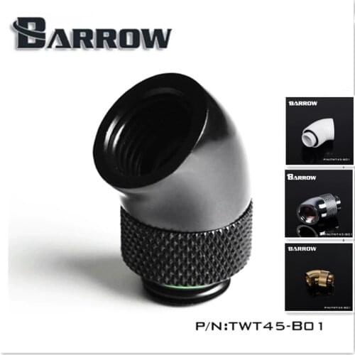 Barrow Black White Silver G1/4'' thread 45 degree Rotary Fitting Adapter Rotating 45 degrees water cooling Adaptors TWT45-B01