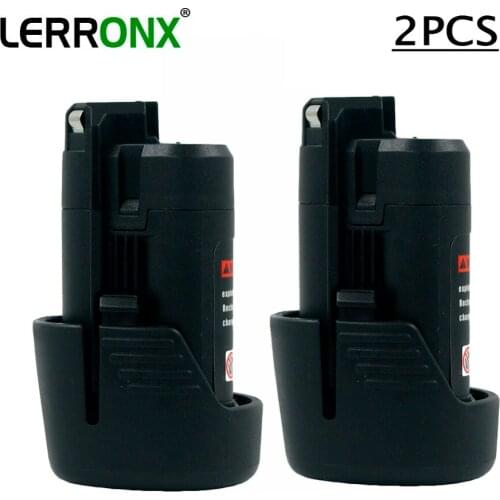 LERRONX 2PCS 2.0Ah 10.8V Li ion Replacement battery for Bosch Power Tools rechargeable batteries BAT411 BAT412A BAT413A BAT411A