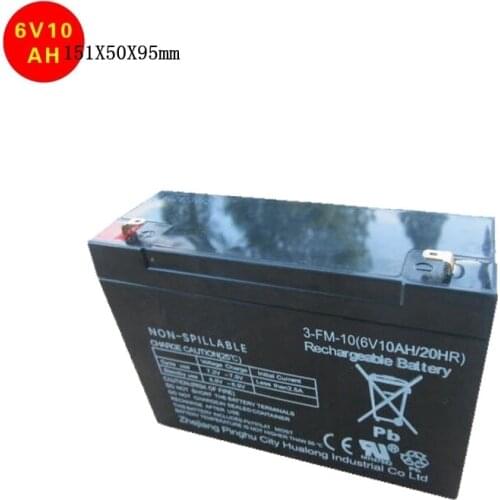 New 6v 10ah rechargeable lead acid storage battery long life ups battery electric vehicle car battery 151X50X95mm