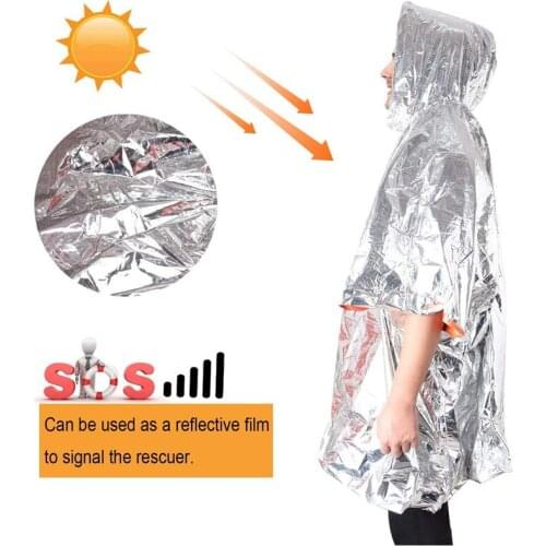 Emergency Blankets and Mylar Rain Poncho Survival Gear and Equipment Tough Waterproof Camping Outdoor Blanket