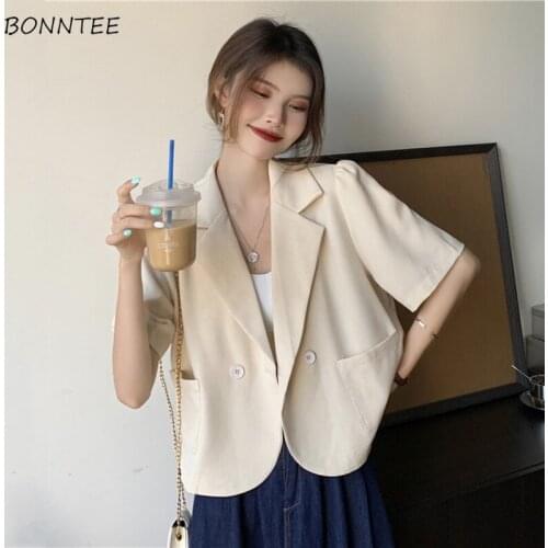 BONNTEE Women's Blazers With Short Sleeves China