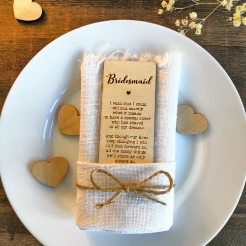 Wooden Anniversary Party Guest Seat Card And Groomsman Seat Card Country Wedding Dridesmaid Seat Card