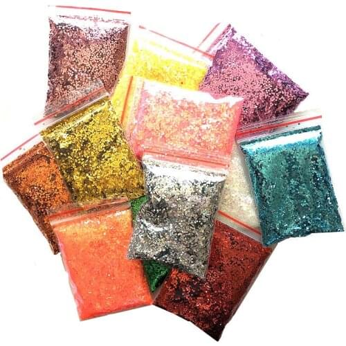 10/50G Holographic Mixed Hexagon Shape Chunky Nail Glitter Silver Sequins Laser Sparkly Flakes Slices Manicure Nails Decoration