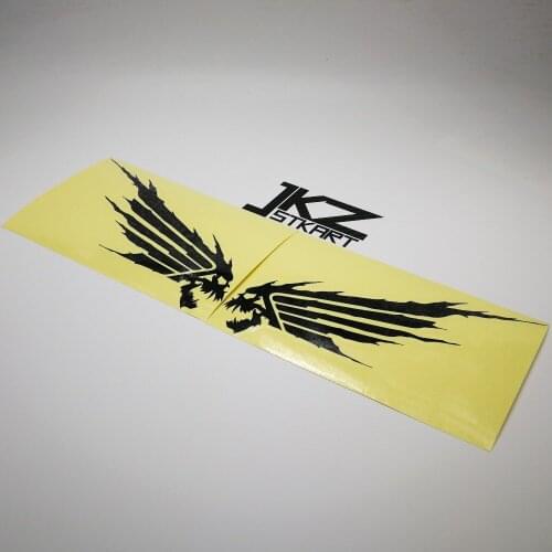 JKZ STKART Vinyl Die Cut Car Stickers Decals A Pair of Skull Wings 15 x 9.5 cm Motor Bike Truck Helmet Decorated Stickers