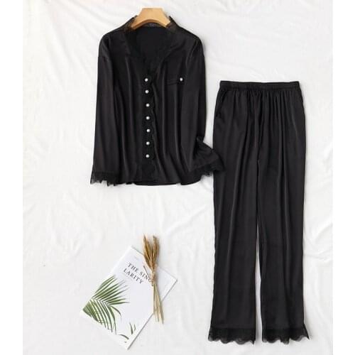 Sweet Cute Princess Wind Women Pajama Set Long Sleeve Ice Silk Soft Touch Pyjamas