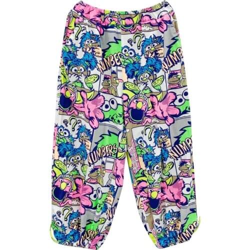 8 10 years Girls Fashion Cartoon Print Long Pants Summer Autumn Children Clothes