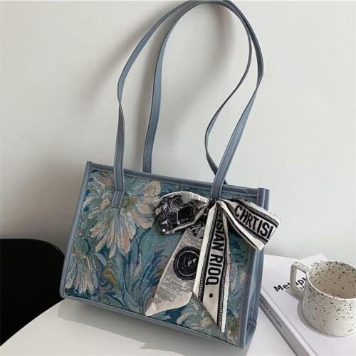 2021 New Fashion Women Casual Single Shoulder Bag Top-handle Jacquard Design Large Capacity Bag Commuter Totes Bag Ladies