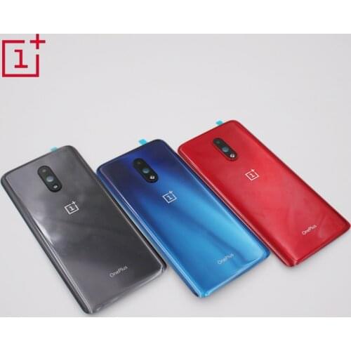 New Original Glass For Oneplus 7 Back Battery Door Rear Glass Cover Housing Case With Camera Lens Frame For one plus 7 1+7 p7819