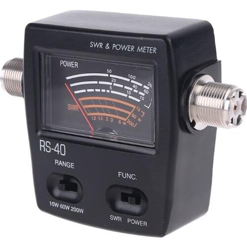 New NISSEI RS40 Power SWR Meter RS-Measurable Up to 200W Power Range with Adapter Connector 144/430mHz Walkie Talkie