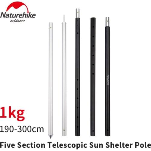 Naturehike Outdoor Camping Tent Accessories Tent Pole Aluminium Alloy Portable Sun Shelter Telescopic Pole Outdoor Tent Supplies