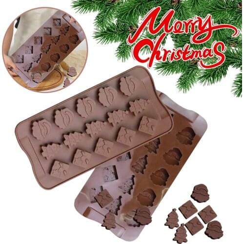 Silicone Chocolate Mold Porous Cake Decoration Mold Christmas Series DIY Baking Mold Kitchen Accessories