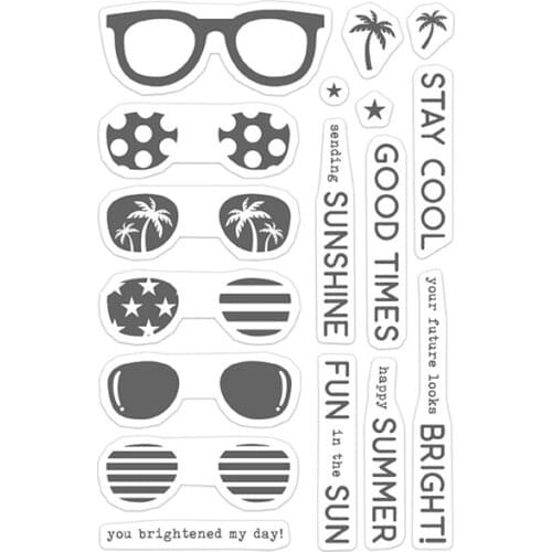 Sunglasses Stay Cool Cutting Dies and Stamps Scrapbook Diary Decoration Stencil Embossing Template DIY Greeting Card Make Albums