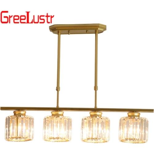 Modern Gold/Black Crystal Led Chandelier Light Nordic E27 Crystal Pendant Chandelier Lamp for living room Kitchen Light Fixture