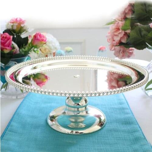 European high-grade silver-plated dessert cake cake stand dessert plate wedding decoration home jewelry storage tray DGP057