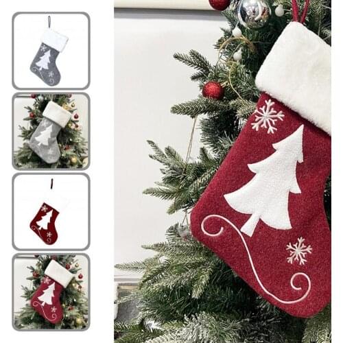 Plush Excellent Hanging Christmas Stockings Decoration Portable Hanging Stockings No Odor for Household