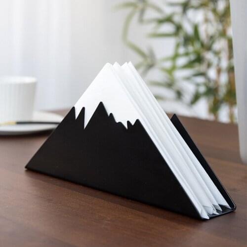 New wrought iron triangle paper towel rack vertical snow mountain paper towel rack suitable for hotel cafe table paper towelrack