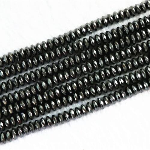 High quality black hematite Iron ore stone 2X4mm 4X6mm 5X8mm 6X10mm new abacus faceted beads loose diy jewelry B249