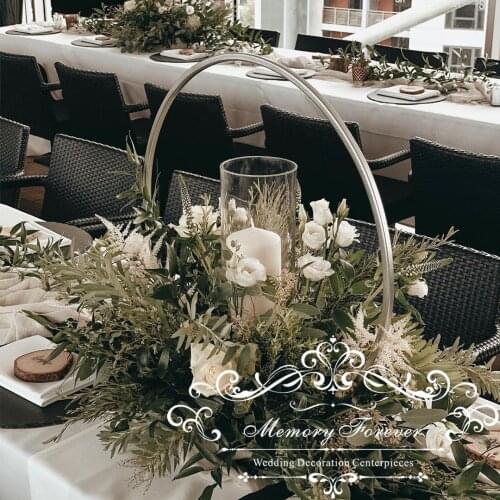 6PCS High Quality Metal Hoop Ring Stand Table Centerpiece For Wedding Decoration Floral Vases Gold Circle Rack