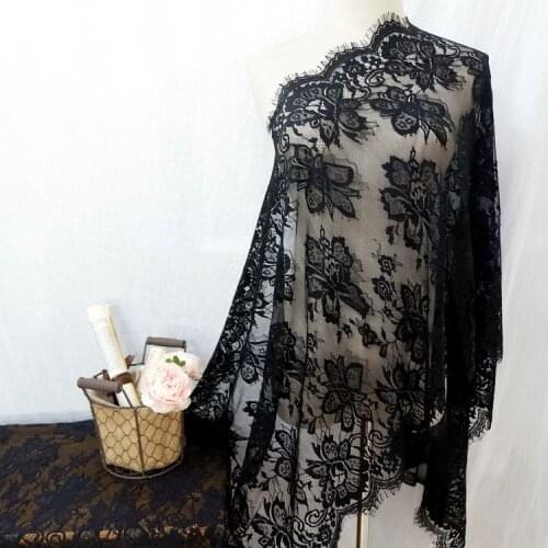 W55cm L3yard/pack good quality thicken 2side flower eyelash lace fabric shawl dress eyelash wedding accessories X332