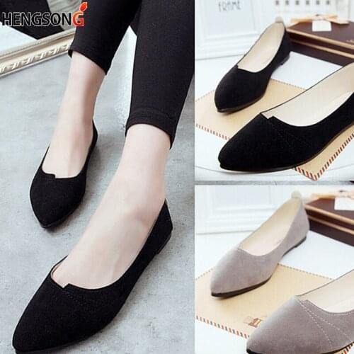 Women Flats Slip On Flat Shoes Candy Color Woman Boat Shoes Black Loafers Faux Suede Ladies Ballet Flats