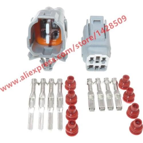 10 Sets Sumitomo 4 pin hole white Male and Female MT090 Fog lamp locking connector whith clip terminals 6187-4561