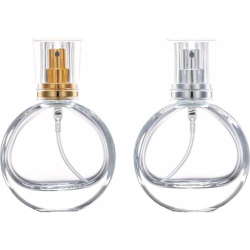 10pcs 25ml Mini Clear Glass Spray Perfume Bottle Portable Travel Refillable Cosmetics Empty perfume Bottle Aluminum Spray Head