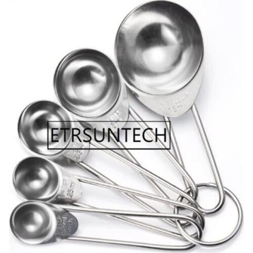 100sets Stainless Steel Measuring Spoon Coffee Milk Powder Seasoning Spoon Kitchen Scale Baking Teaspoons Sugar Tool