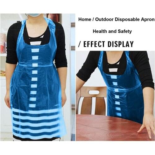 100 Unisex Disposable Pe Apron Cleaning Long Oil-proof Wai Cloth Suitable Kitchen Cooking Sanitary Cleaning Apron #P2