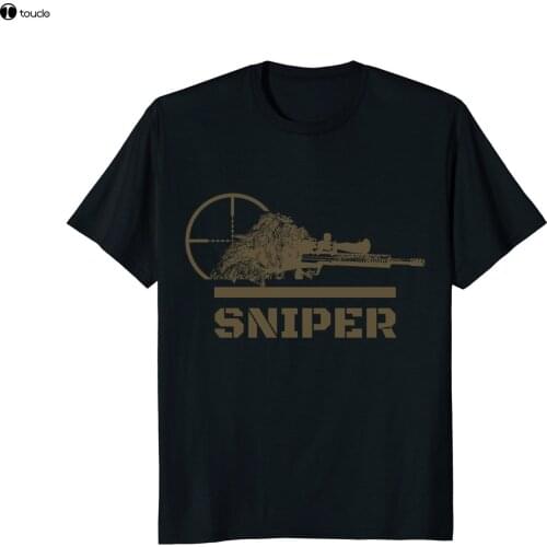 2019 New Brand Cheap Sale 100 % Cotton Sniper Ghillie Suit and Reticle Military T-Shirt Graphic Shirts