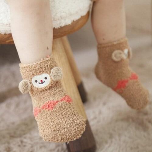 2021 Cartoon Baby Socks Infant Girls Boys Socks Fleece Newborn Toddler Calcetines New Born Socks Meia Infantil Kids Socks
