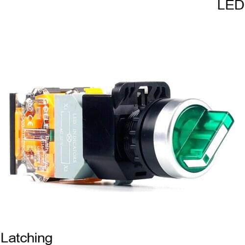 5 PCS Push button switch Short handle 3-Position Latching Waterproof IP65 1NO 1NC 1NO+1NC 1NO+1NO 1NC+1NC LA115-B8-11XD-R31