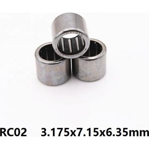 50pcs/lot RC02 1/8" Bore Diameter Inch Size One Way Clutch Needle roller Bearing 3.175x7.15x6.35mm