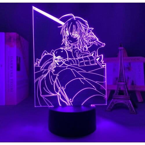 Anime 3d Light Fate Stay Night Saber for Bedroom Decor Birthday Gift Manga Fate Stay Night Altria Pendragon Led Night Lamp