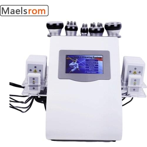 6 in 1 Cavitation Machine Body Shaping Devices 8 Laser Pads Radio Frequency RF 40K Cavi Vacuum Lipo Fat Burning Wrinkle Removal