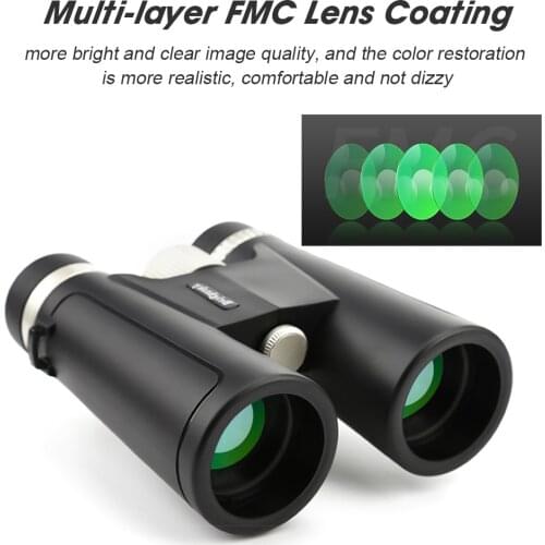 KKmoon 10x42 Binoculars Hunting and Tourism FMC Coating BAK4 Prism HD Binocular Telescope for Hiking Travel Sightseeing Concert