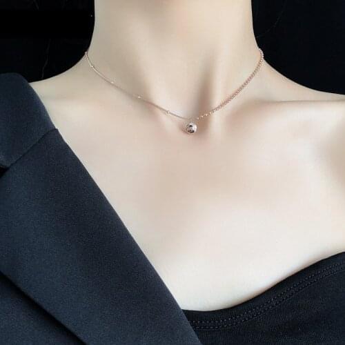 ModaOne New Lucky Peas Letter Rose Gold Color Clavicle Chain Necklace For Women Girls Simple Trendy Fashion Jewelry Gift