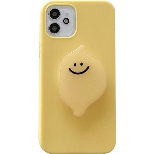 Cute Yellow Lemon Stand Knot Case for iPhone 12 Pro Max Back Phone Cover for 12 11 Pro Max X XS XR 8 7 Plus SE 2020