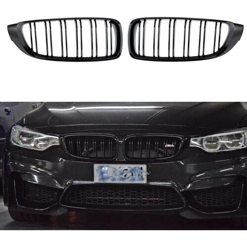 Gloss Black Front Kidney Grille Double Slat M4 Sport Style Grill for BMW F32 F33 F36 F82 Cabriolet Coupe