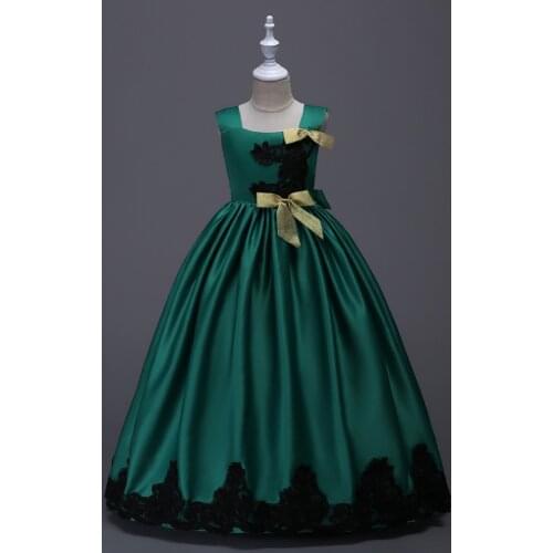 Children Ball Gown Princess Dress Kids Embroidery Bow Halloween Party Dresses Tutu Teen Frocks Clothes for Girls 6 8 10 12 Years