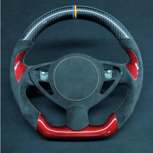For INFINITI QX70 2013-2017 Racing Cuatomized Trim Real Carbon Fiber Sports Steering Wheel Alcantara Leather