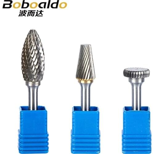 1pc 6mm Shk Tungsten Steel Cutter Metal Grinding Carving Rotary File Cylindrical Router Bit For Metal Polishing