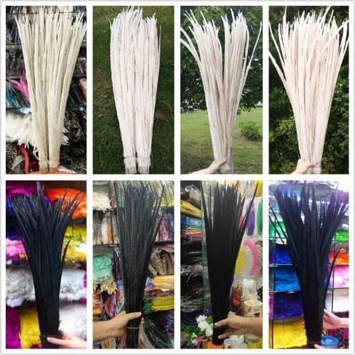 Wholesale 50-500 Pcs White/Black 24-40inches/60-100cm Pheasants Feathers Stage Performances Wedding Decoration Accessories