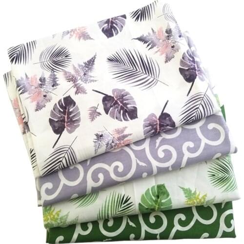 50*160CM Banana Leaf Printed Cotton Fabric Tablecloth Leaves Vine Fabric Home Pajamas Cotton Clothes Cotton Twill Surface